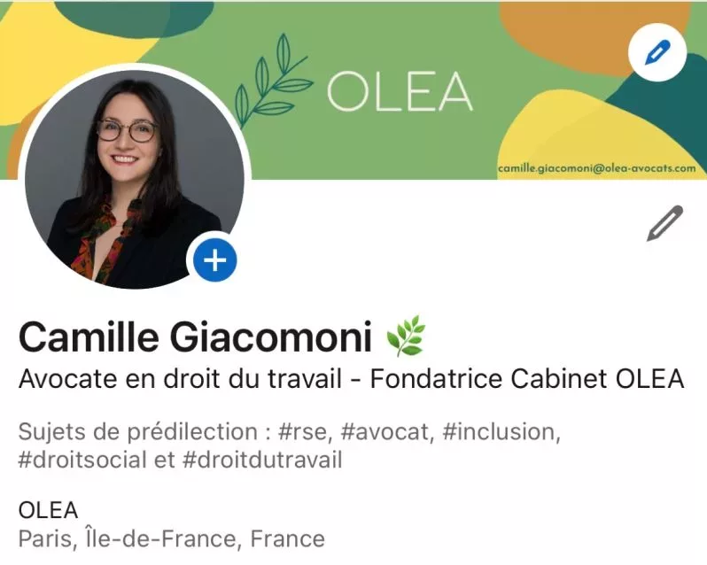 Camille GIACOMONI, avocate en droit du travail au Barreau de Paris - Fondatrice Cabinet OLEA
